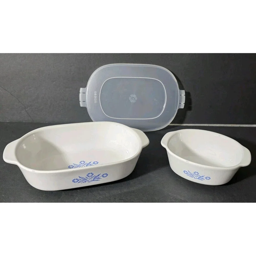 CorningWare 60th Anniversary Cornflower Blue Stoneware Casserole 1.5Qt & 20oz